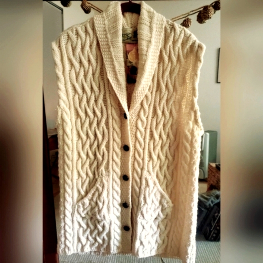 Aran Crafts fisherman's sweater Ireland L